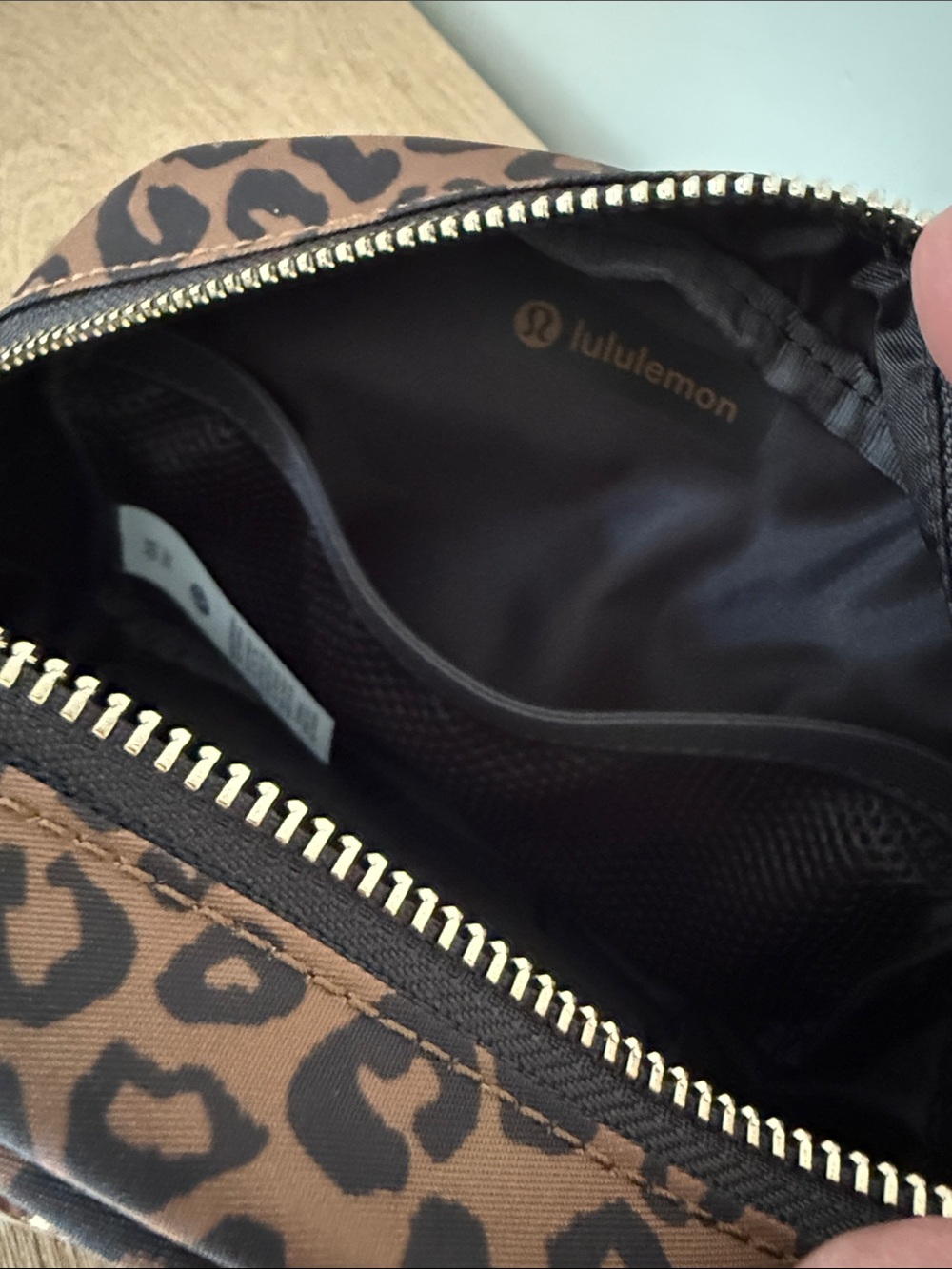 lululemon athletica Leopard Print City Essentials Pouch Mini - Brown & Black - Picture 2 of 4
